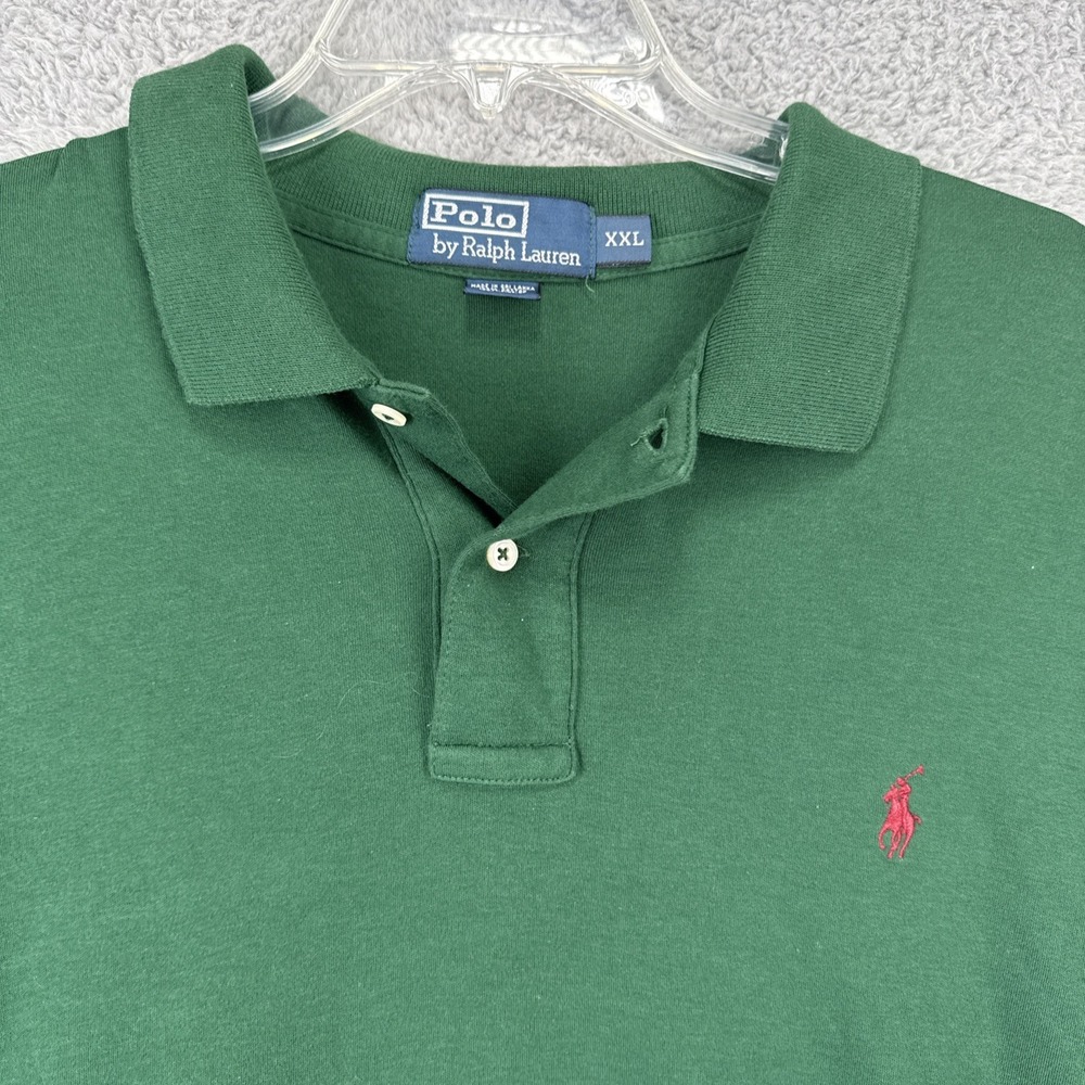 Polo Ralph Lauren Mens XXL Forest Green Short Sleeve Cotton Vintage Polo Shirt